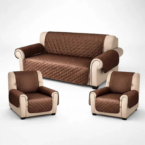 Pack Funda Para Sofa 3 Cuerpos + Fundas Protector 2 Cuerpos