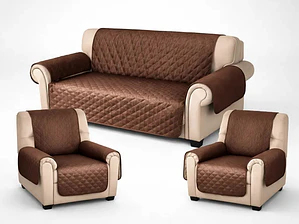 Pack Funda Para Sofa 3 Cuerpos + Fundas Protector 2 Cuerpos