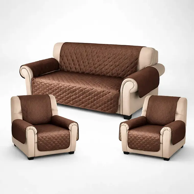 Pack Funda Para Sofa 3 Cuerpos + Fundas Protector 2 Cuerpos 9