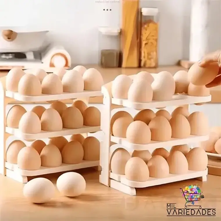 Huevera Plegable Organizador De Huevos Soporte Para Cocina Color Nude 3