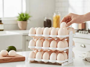 Huevera Plegable Organizador De Huevos Soporte Para Cocina Color Nude