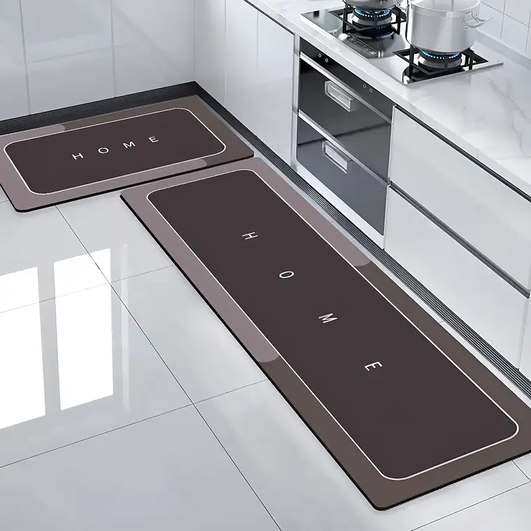 2 Alfombras De Cocina Norplat - Piso De Goma Antideslizante Gris Oscuro Home Tapete de Cocina 2