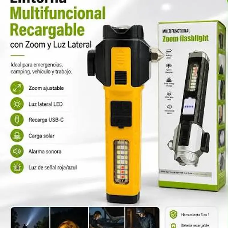 Linterna rompe vidrios con baliza 3