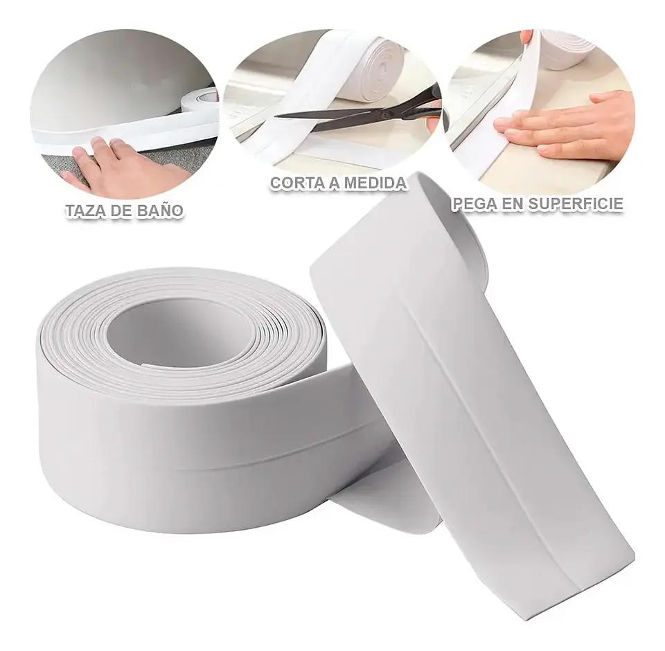 Tira Sellado Baño Impermeable Ducha Calafateo Cinta Adhesiva 5