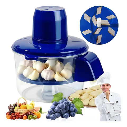 Pelador Eléctrico de Ajo y Fruta con 9 Cuchillas de Acero Inoxidable