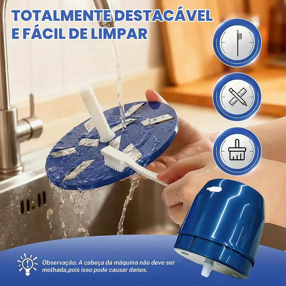 Pelador Eléctrico de Ajo y Fruta con 9 Cuchillas de Acero Inoxidable 3