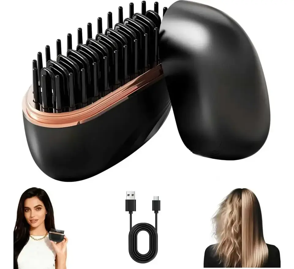 Mini Plancha De Pelo, Peine Alisador De Pelo Usb  1