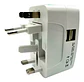 Adaptador Enchufe Universal Para Viajes Con 2 Puertos Usb - Miniatura 2