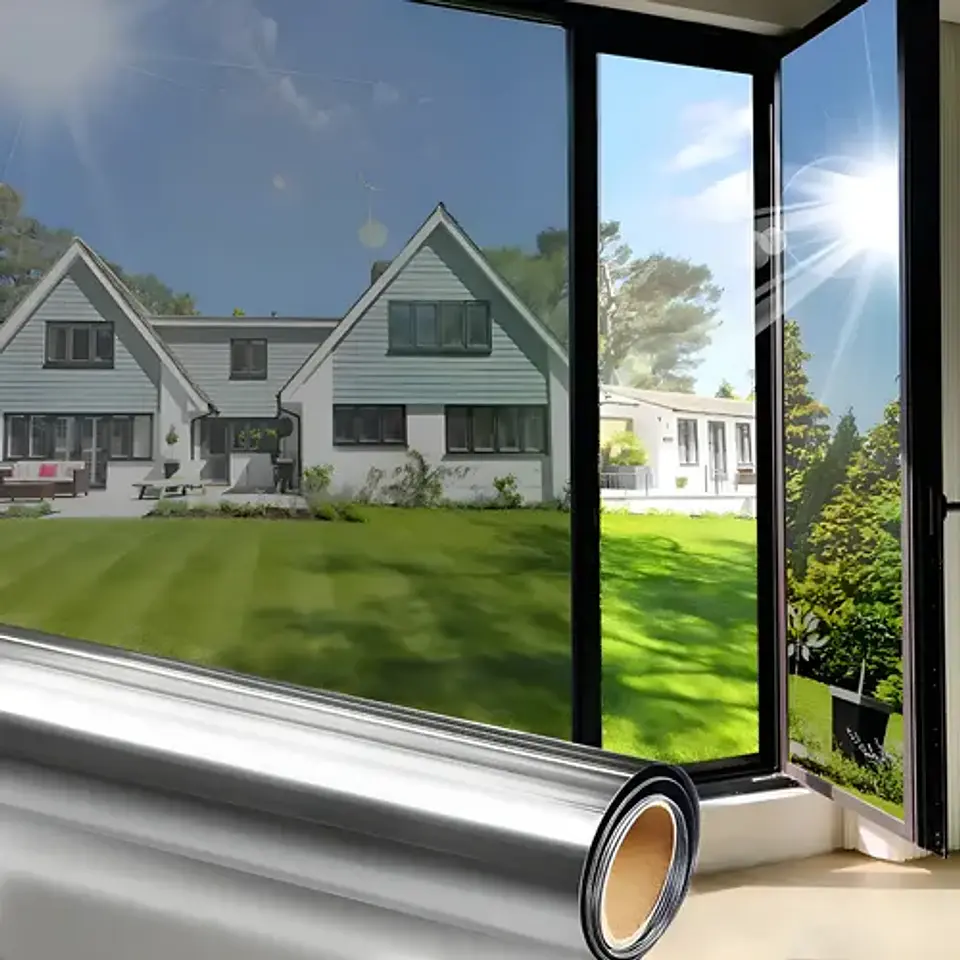  Vinilo Ventana Espejo Privacidad Anti UV Protección Calor 10 Metros 2