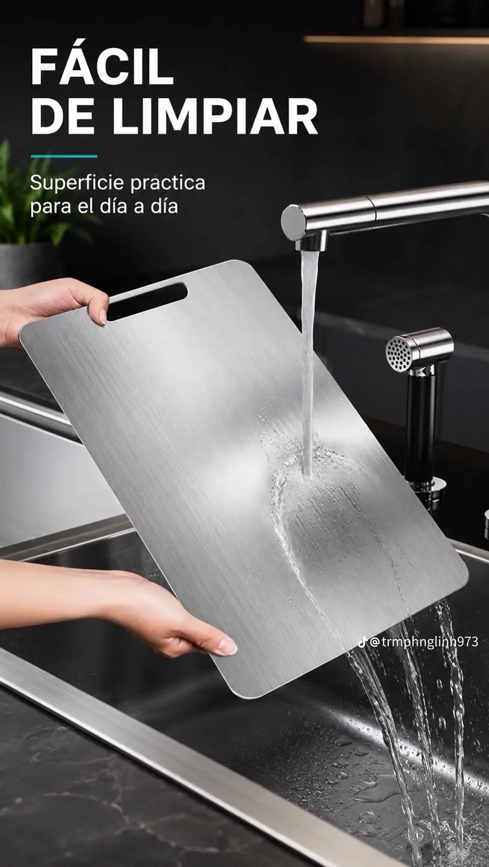 Tabla De Cortar De Acero Inoxidable Antideslizante 20*30cm 2