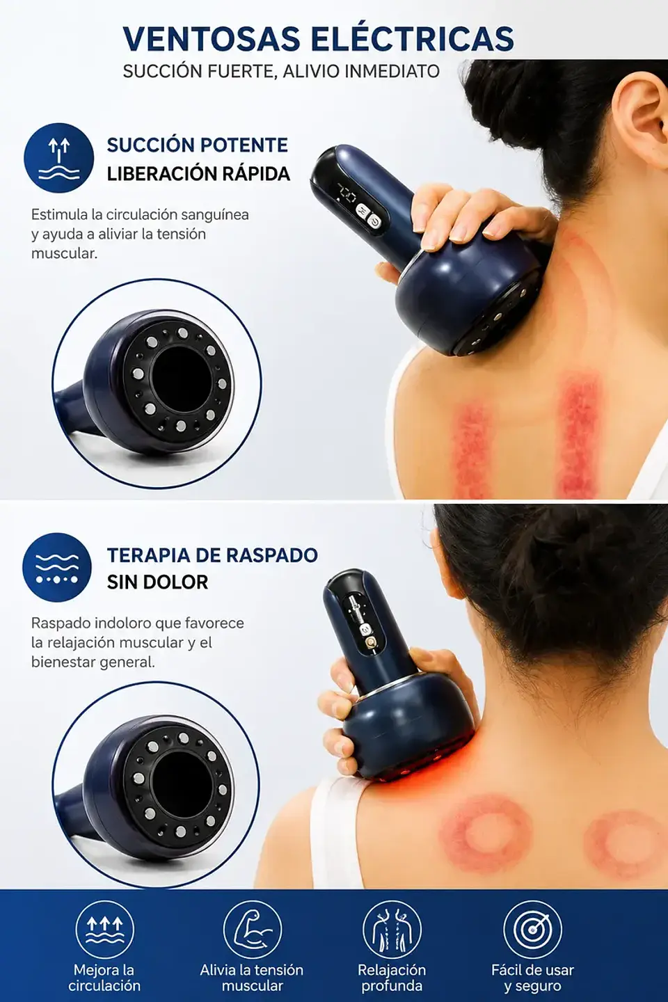 Ventosa Masajeador Inalámbrico Corporal Drenaje 5