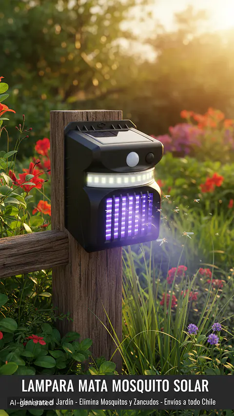 Lámpara Solar Mata Mosquitos Zancudos Moscas Luz LED Movimiento