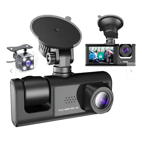 Cámara Para Auto Hd 1080p+wifi Accesorio Dashcamera 3 Cámara