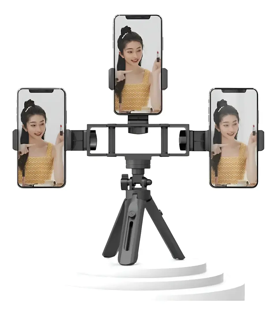 Soporte Para Celular Triple 3 En 1 360o Multifuncional 1