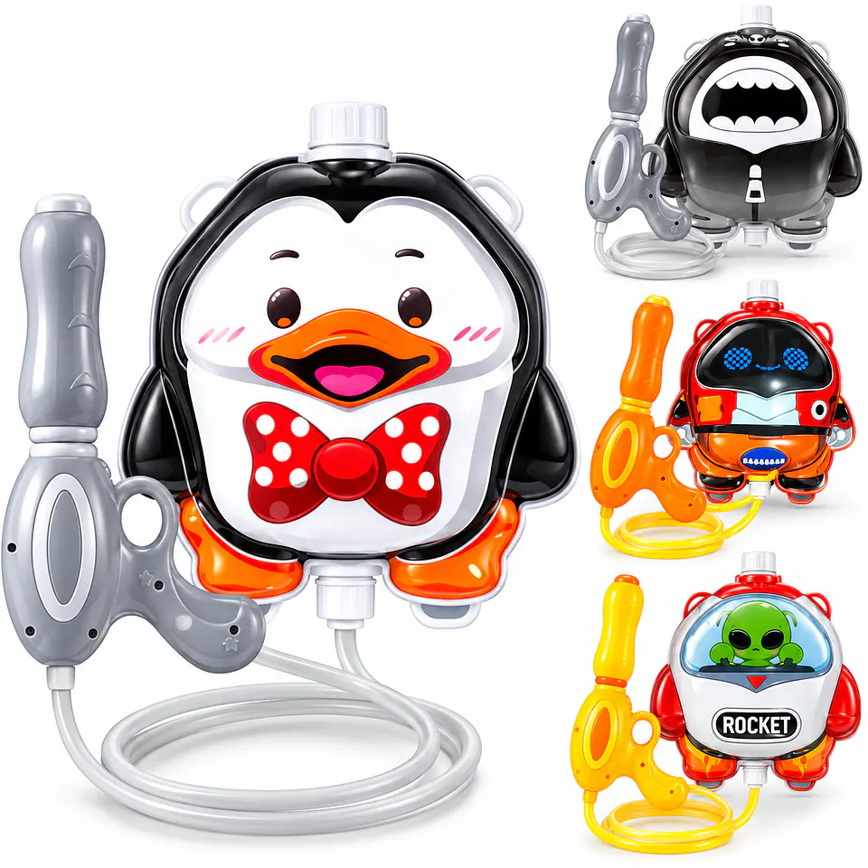 Mochila Lanza Agua Pistola Lanza Agua Animales Verano 22x19cm 1
