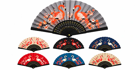 Abanico Plegable de Papel Para Decoración  Flamenco X12 UNDS