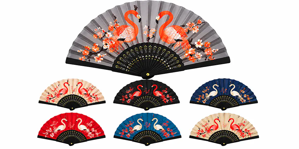 Abanico Plegable de Papel Para Decoración  Flamenco X12 UNDS 1