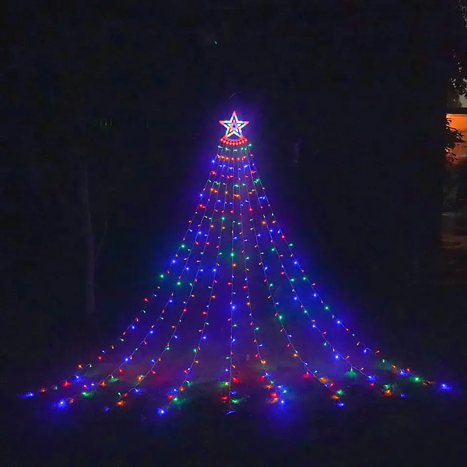 Árbol de Navidad Solar Luz Cálida o Multicolor 1