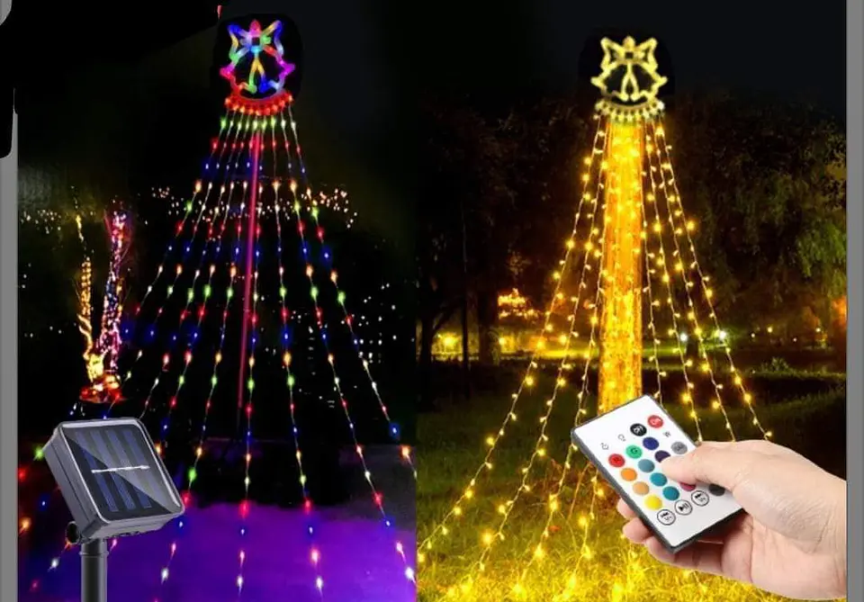 Árbol de Navidad Solar Luz Cálida o Multicolor 3