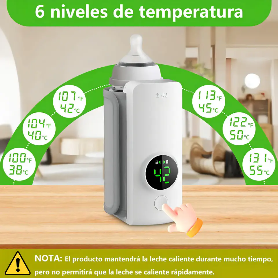 Calentador de Mamaderas Jerzou Portátil Inalámbrico con Batería Recargable 2