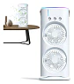 Ventilador Doble Inalambrico Rotatorio Humidificador 3 Vel Estructura Blanco Aspas Blanco Diámetro 10 Frecuencia 50hz/60hz Material De Las Aspas Plástico - Miniatura 1