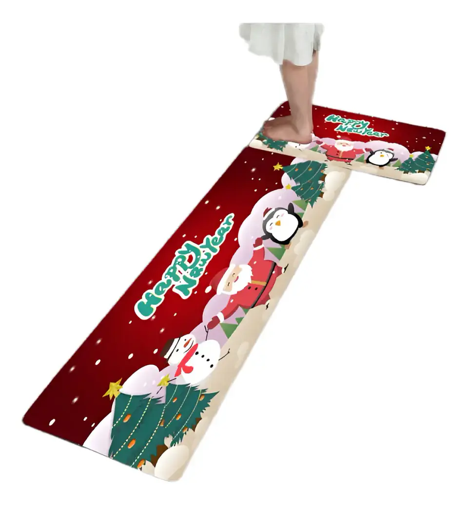 Set 2 Alfombras Navidad Para Cocina Baño Y Entrada 1
