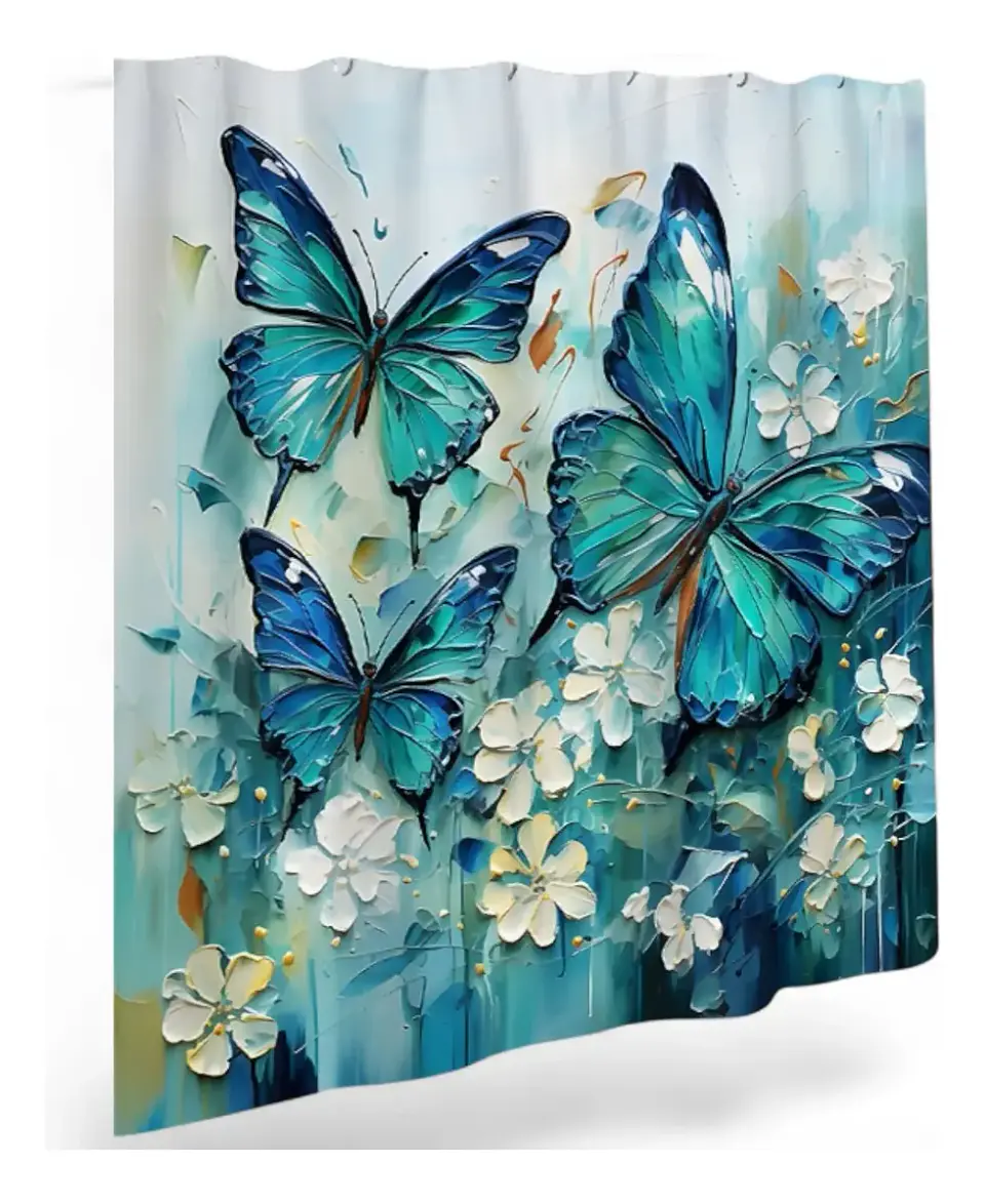 Juego De Baño Set De 4 Piezas Alfombras Cortinas Accesorios 1