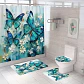 Juego De Baño Set De 4 Piezas Alfombras Cortinas Accesorios - Miniatura 4
