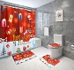Juego De Baño Set De 4 Piezas Alfombras Cortinas Accesorios Navidad - Miniatura 2