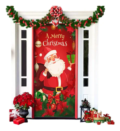 Funda Navidad Para Puerta Decoración Varios Modelos