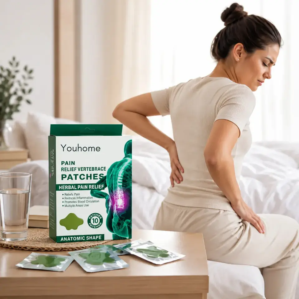 Parches Dolor Espalda Lumbar Marca Youhome Cervical Herbales 10 Unidades Alivio Muscular Cuello Hombros Rodillas Articulaciones Adhesivos Anatómicos Mentol Capsaicina Uso Diario Larga Duración 4
