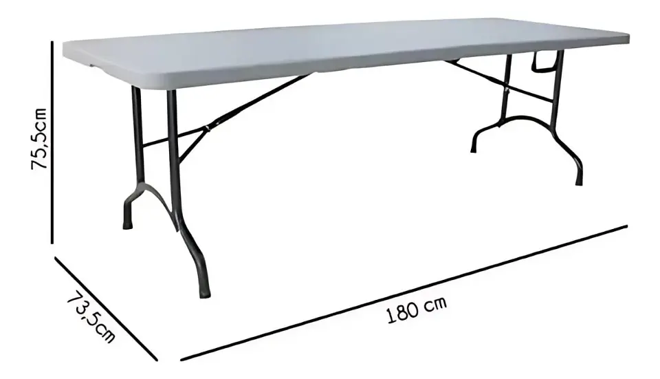 Mesa Plegable Blanca 180 Cm 4