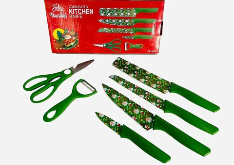Set De Cuchillos Completos Para Navidad Diseño Navideño