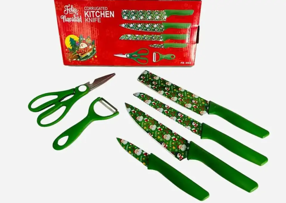 Set De Cuchillos Completos Para Navidad Diseño Navideño 1