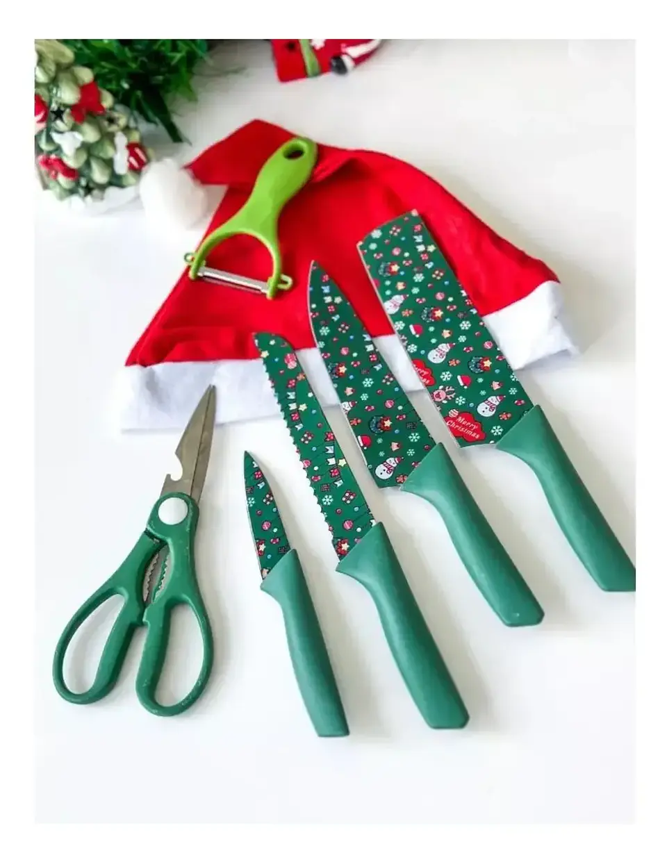 Set De Cuchillos Completos Para Navidad Diseño Navideño 2