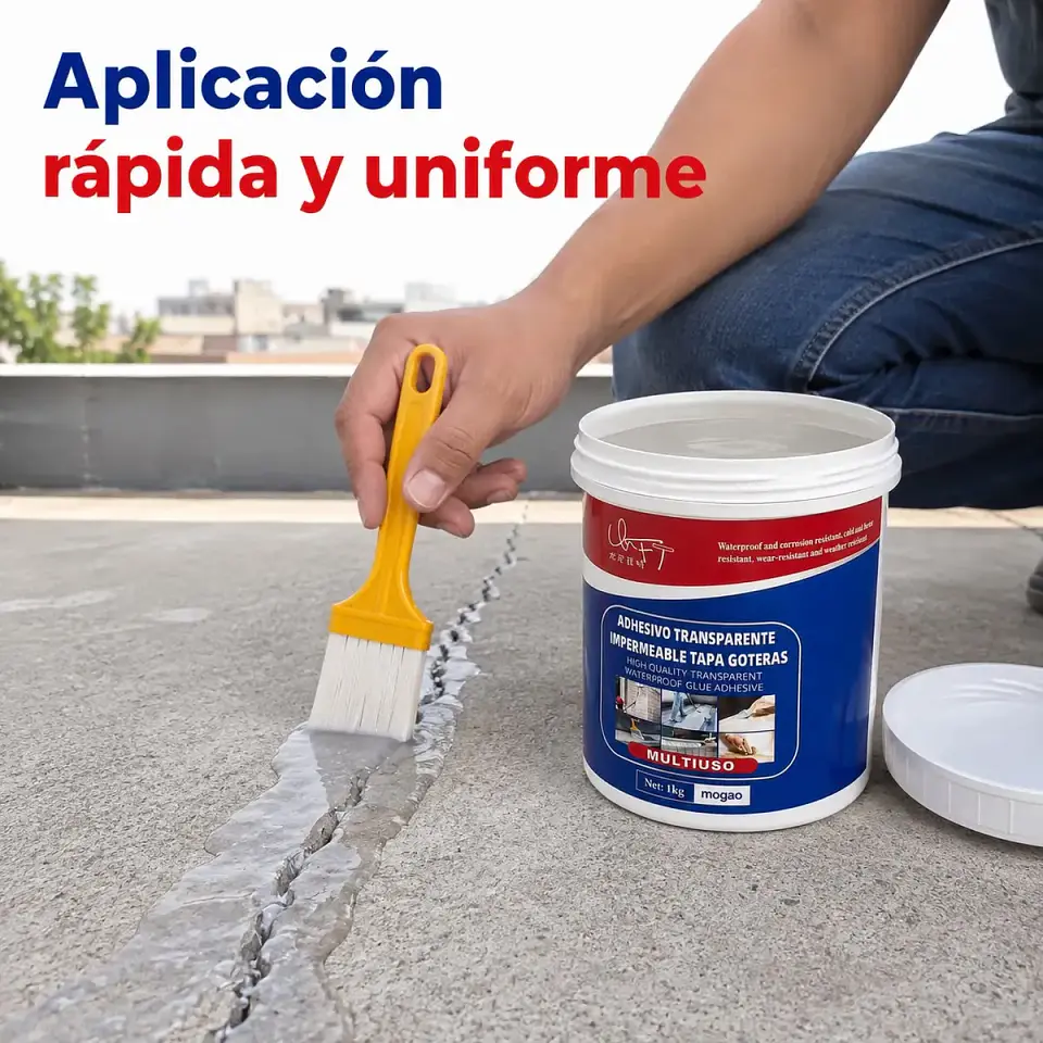 Sellador Impermeable Transparente 1kg Tapagoteras + Brocha 5