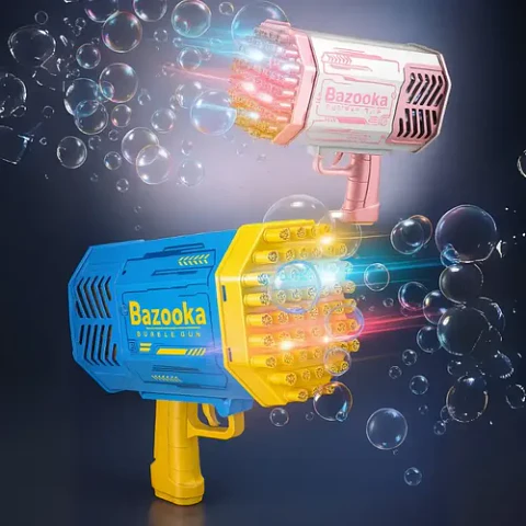 M Pistola De Burbujas Bazooka De 69 Agujeros Con Luces De Mm