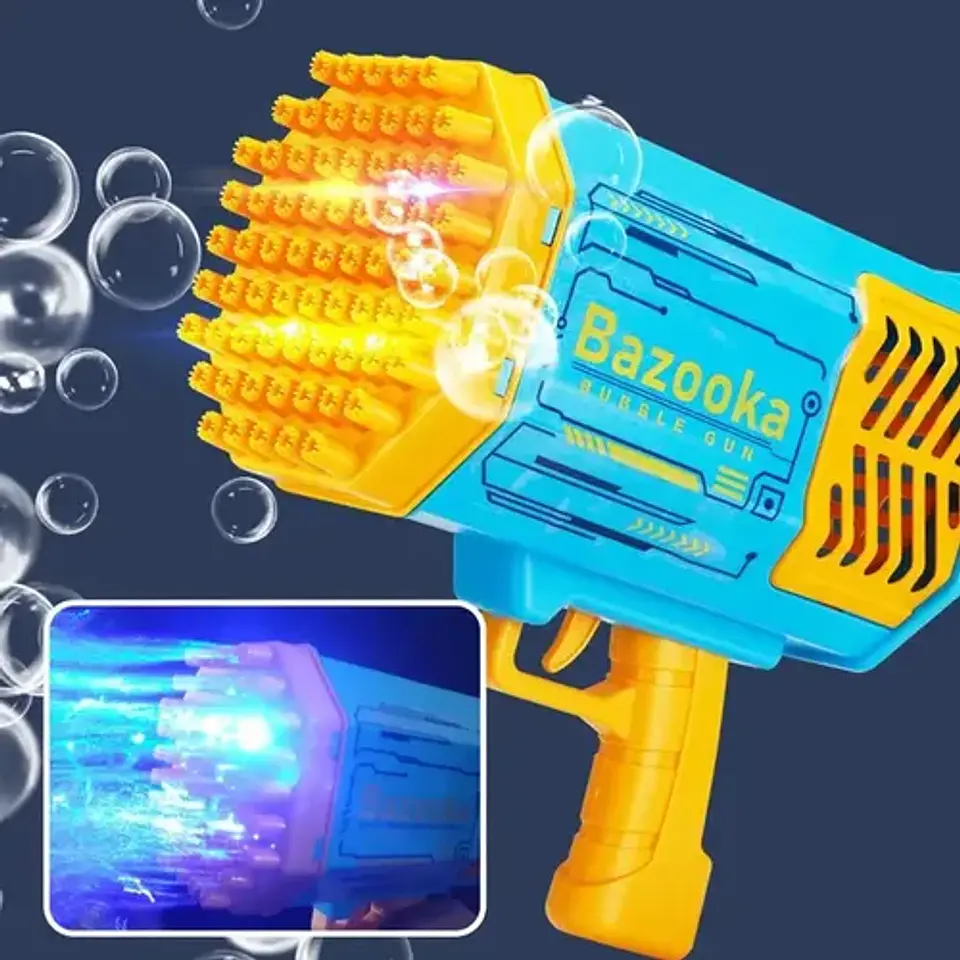 M Pistola De Burbujas Bazooka De 69 Agujeros Con Luces De Mm 2