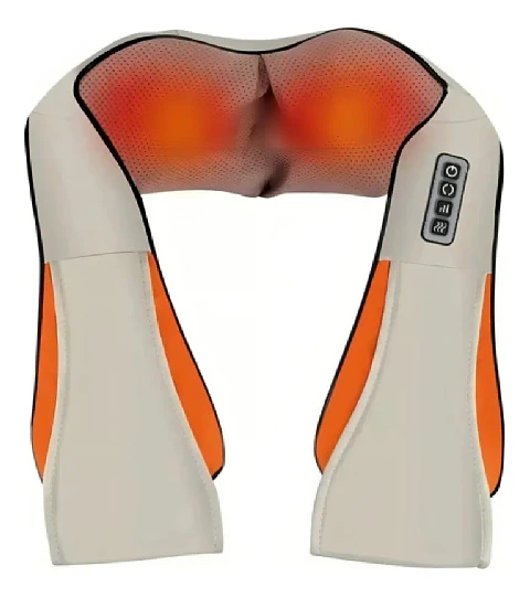 Masajeador Electrico Cuello Hombro Espalda Calor Beige Genérica