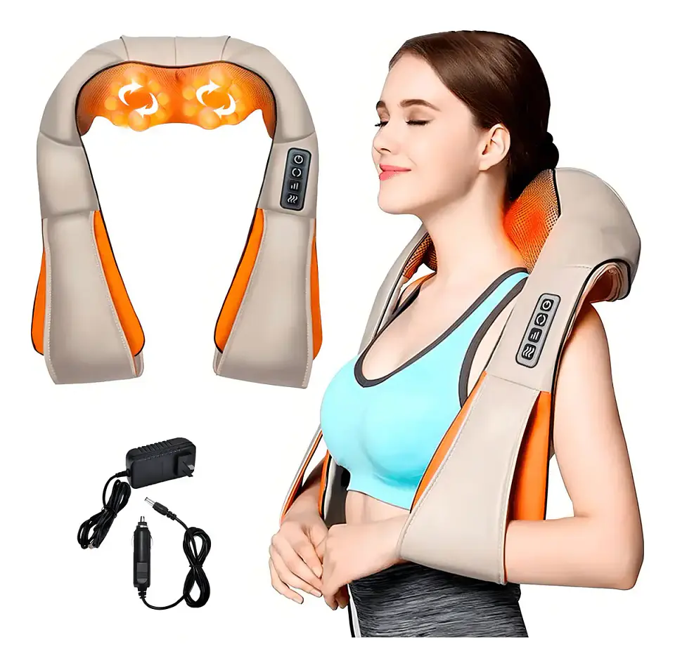 Masajeador Electrico Cuello Hombro Espalda Calor Beige Genérica 2