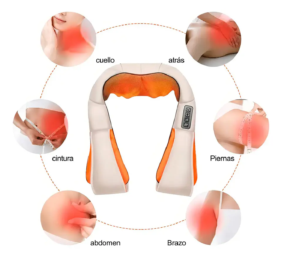 Masajeador Electrico Cuello Hombro Espalda Calor Beige Genérica 4