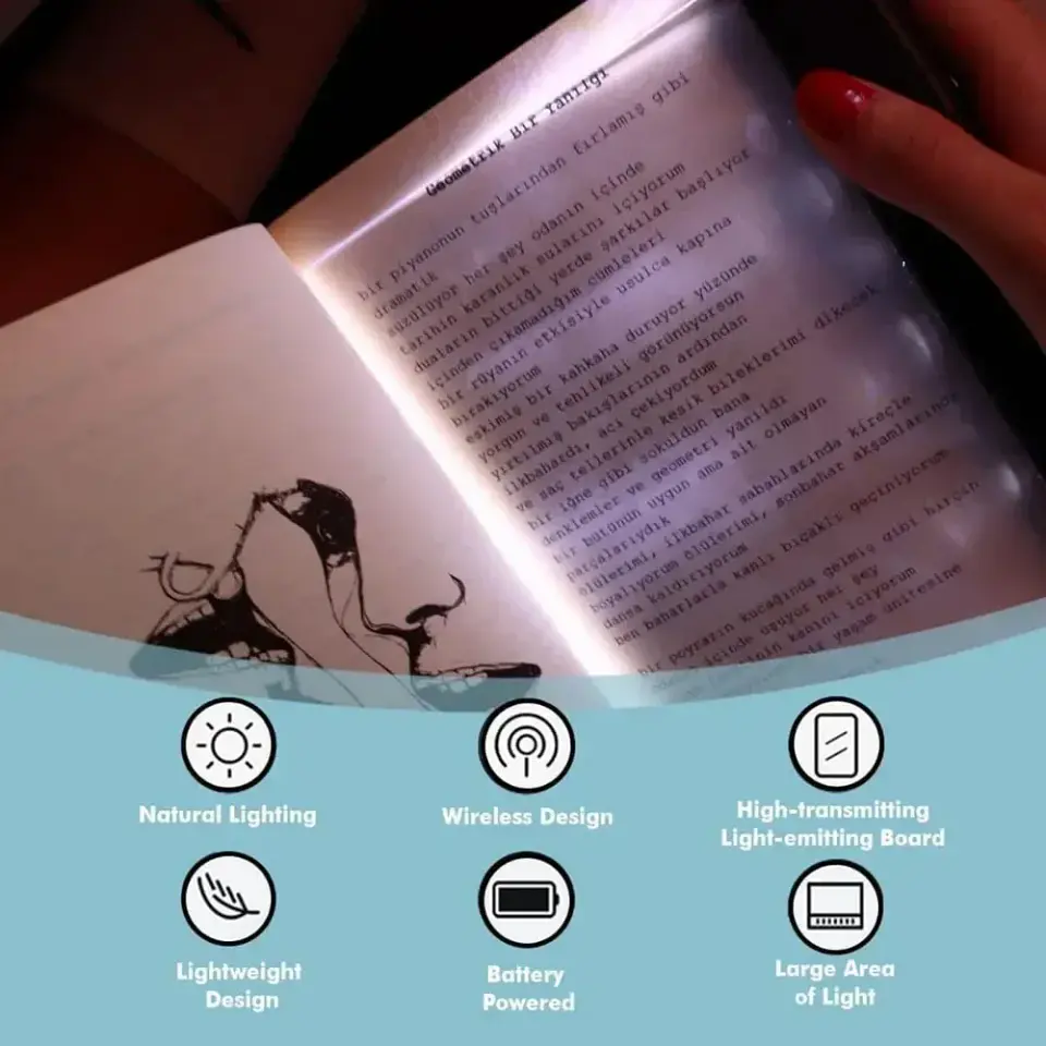 Lámpara Led De Lectura Con Panel Plano Y Visión Nocturna 4