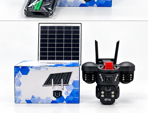 Camara Solar Inteligente 360° Vision Nocturna Color Negro