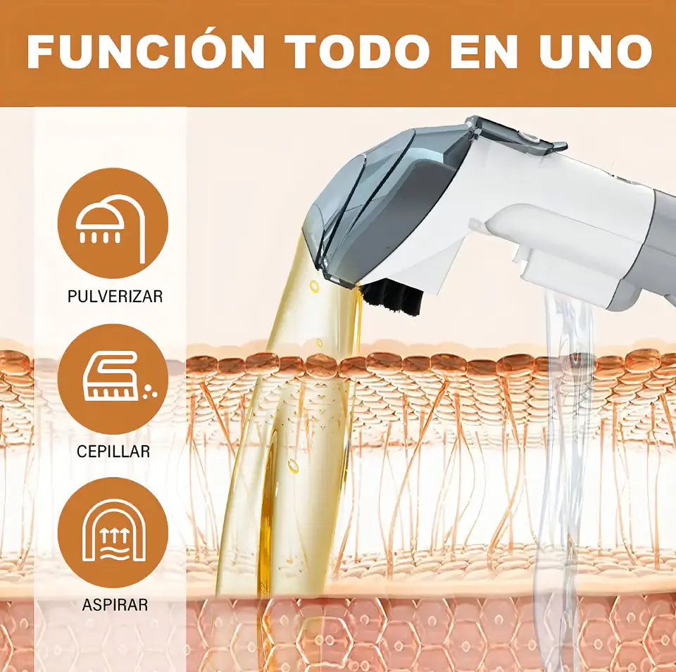 Aspiradora lava alfombra tapicería de inyección succión 550w 1.8L con 6 conectores intercambiables 5