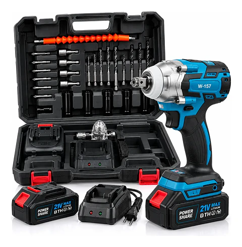 Taladro Impacto 700 Nm 2 Baterías Adaptador Taladro 21v