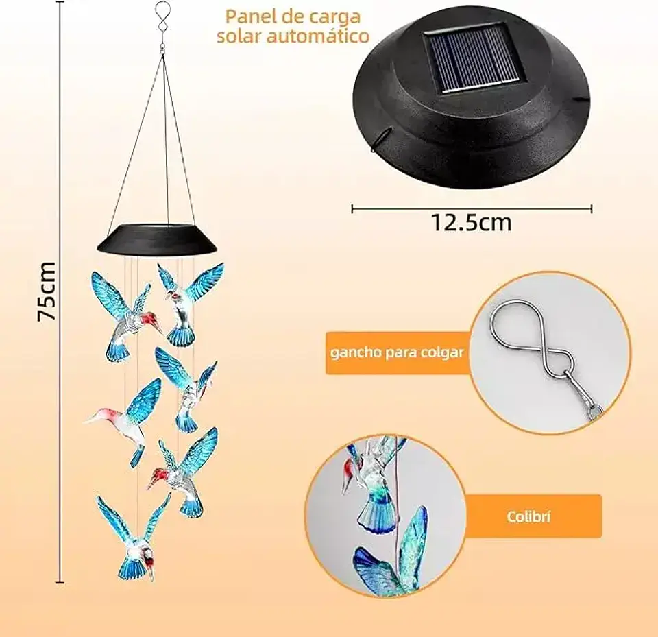 Lampara Colgante Solar Jardin Terraza Solar 2