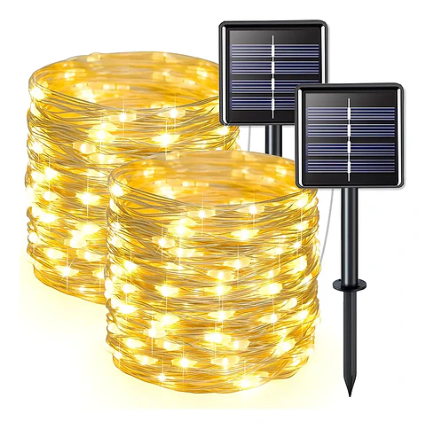 Guirnalda Solar Alambre Hada Maxwell Led Navidad Set X2 UNDS