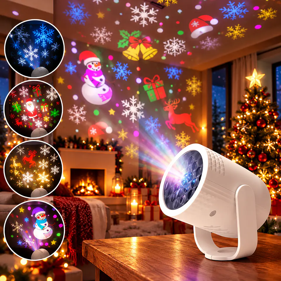  MINI PROYECTOR LUZ NAVIDEÑA USB WHIT 6