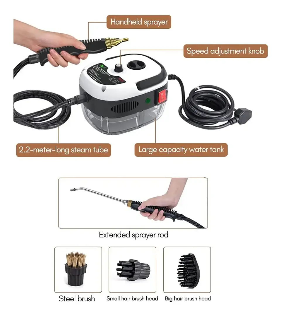Limpiador De Vapor A Presión De Alta Temperatura De 2500w 4