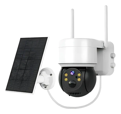 Cámara Qp Solar Para Exteriores Ip 1080 Inalámbrica 360 Color Blanco